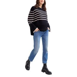 Hatch Classic Blue Over-The-Bump Straight Maternity Denim Jeans Size 27
